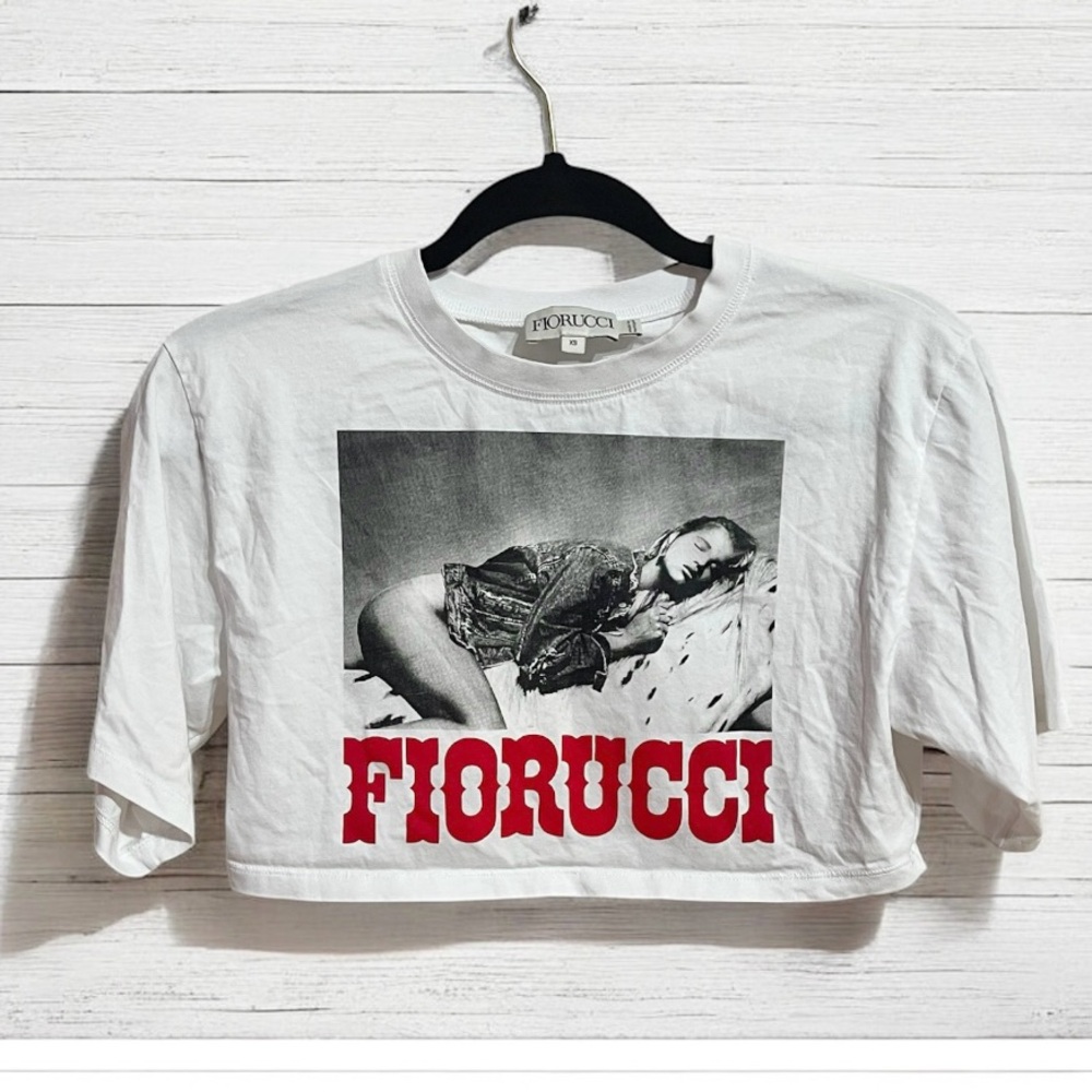 Fiorucci Graphic Crop Tee – XS – 100% Organic Cotton – Made in Portugal